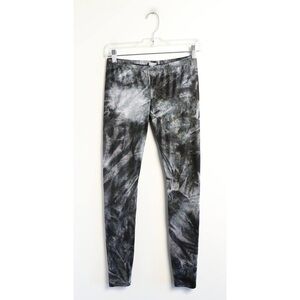 Forever New metallic abstract print leggings thin Burning Man rave party tie-dye